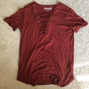 Mudd Cross Neck T-shirt